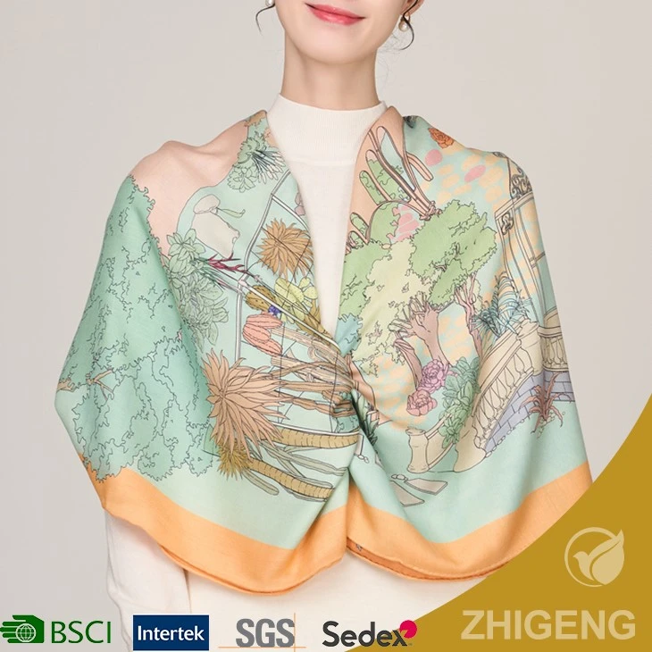 double sided printed wool scarf-3 double sided printed wool scarf-3